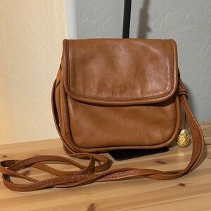 Francesco Biasia Caramel Leather Shoulder Bag